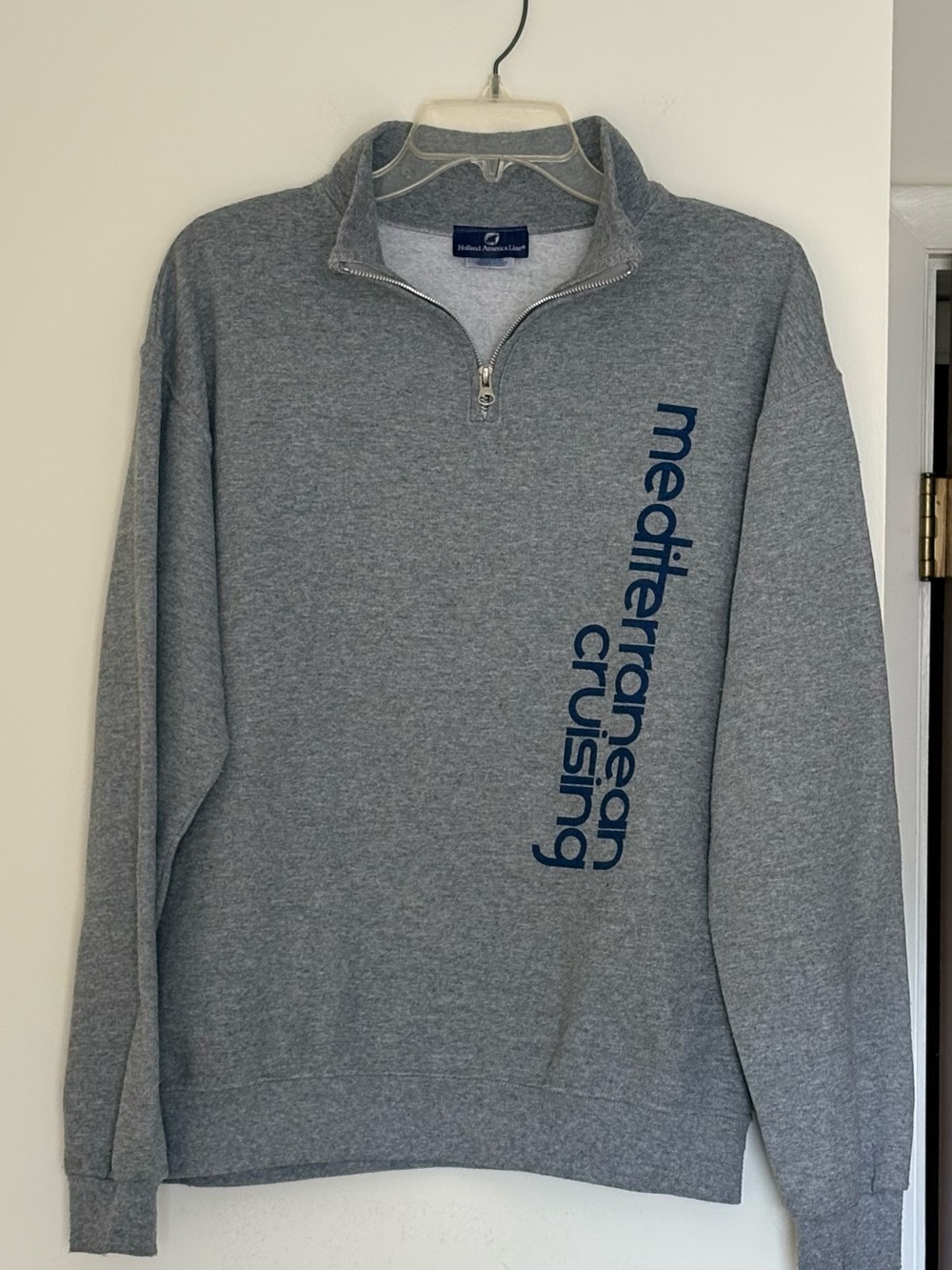 Holland America Line Vintage Grey Quarter Zip Sweatshirt Mediterranean Cruising